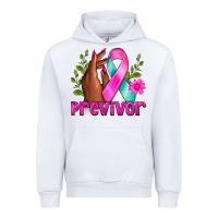 White Previvor Breast Cancer Urban Hoodie - NancyCooperArtShop