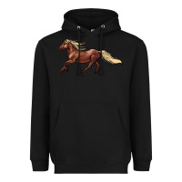 Black running horse Heavyweight Hoodie - NancyCooperArtShop