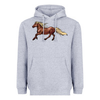 Heather Grey running horse Heavyweight Hoodie - NancyCooperArtShop