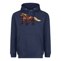 Navy running horse Heavyweight Hoodie - NancyCooperArtShop