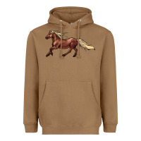 Toasted Coconut running horse Heavyweight Hoodie - NancyCooperArtShop