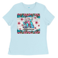 Baby Blue da dental assistant dentist element with flowers Ladies Tee - AdoDesignShop
