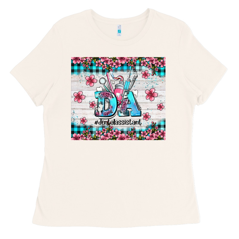 Da Dental Assistant Dentist Element With Flowers Ladies Tee by AdoDesignShop | Teevron