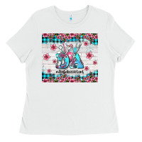 White da dental assistant dentist element with flowers Ladies Tee - AdoDesignShop