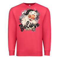 Cardinal believe buffalo plaid white christmas santa claus Premium Sweatshirt - MaliasSmallBusiness