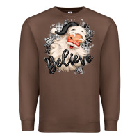 Chestnut believe buffalo plaid white christmas santa claus Premium Sweatshirt - MaliasSmallBusiness