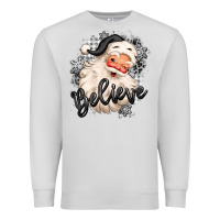 Dove Grey believe buffalo plaid white christmas santa claus Premium Sweatshirt - MaliasSmallBusiness