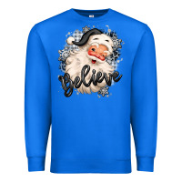 True Royal believe buffalo plaid white christmas santa claus Premium Sweatshirt - MaliasSmallBusiness