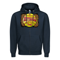 Navy it's softball y'all Zipper Hoodie - LillyAllenDesigns