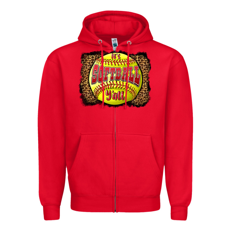 It's Softball Y'all Zipper Hoodie by LillyAllenDesigns | Teevron