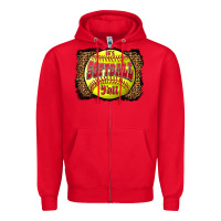 Red it's softball y'all Zipper Hoodie - LillyAllenDesigns