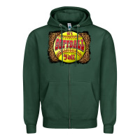 Sports Green it's softball y'all Zipper Hoodie - LillyAllenDesigns