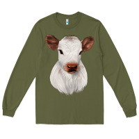 Army Green White Cute Calf Long Sleeve Tee - JahusDesignShop