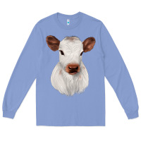 Colony Blue White Cute Calf Long Sleeve Tee - JahusDesignShop