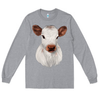 Heather Grey White Cute Calf Long Sleeve Tee - JahusDesignShop