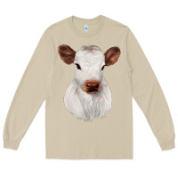 Mushroom White Cute Calf Long Sleeve Tee - JahusDesignShop