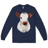 Navy White Cute Calf Long Sleeve Tee - JahusDesignShop