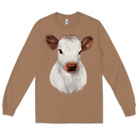Toasted Coconut White Cute Calf Long Sleeve Tee - JahusDesignShop