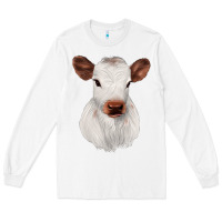 White White Cute Calf Long Sleeve Tee - JahusDesignShop