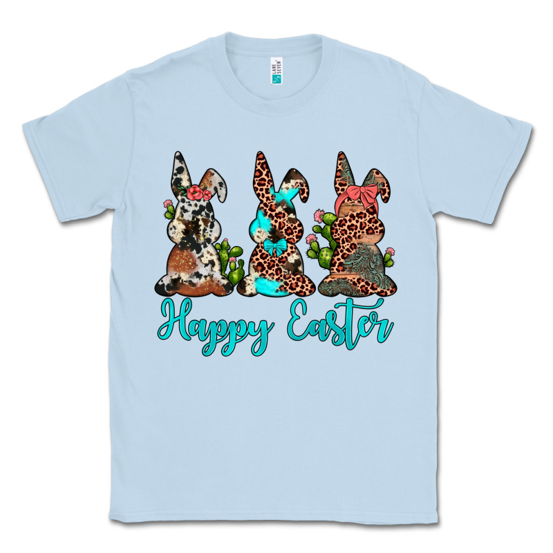 Happy Easter Leopard Cowhide Turquoise Cactus Bunny's Classic Tee by JahusDesignShop | Teevron