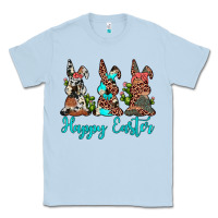 Dusty Blue happy easter leopard cowhide turquoise cactus bunny's Classic Tee - JahusDesignShop