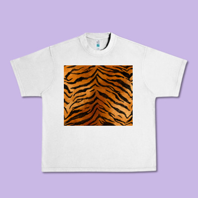 Handdrawn Tiger Pattern Urban Heavy Tee Designed By Barkaloodesign