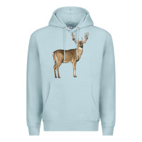 Blue Mist white tailed buck deer Premium Hoodie - LillyAllenDesigns