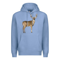 Colony Blue white tailed buck deer Premium Hoodie - LillyAllenDesigns
