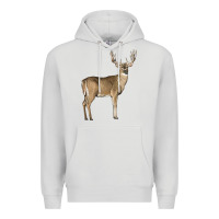 Dove Grey white tailed buck deer Premium Hoodie - LillyAllenDesigns