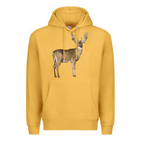 Mustard white tailed buck deer Premium Hoodie - LillyAllenDesigns