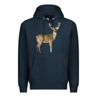 Navy white tailed buck deer Premium Hoodie - LillyAllenDesigns