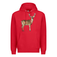 Red white tailed buck deer Premium Hoodie - LillyAllenDesigns