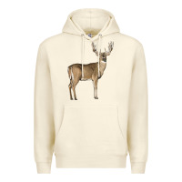 Sandshell white tailed buck deer Premium Hoodie - LillyAllenDesigns