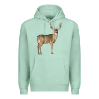 Seafoam white tailed buck deer Premium Hoodie - LillyAllenDesigns