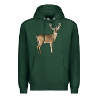 Sports Green white tailed buck deer Premium Hoodie - LillyAllenDesigns