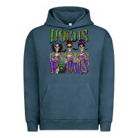 Pigment Midnight Navy Hocus Pocus with Skeletons Urban Hoodie - texasbilliewilder