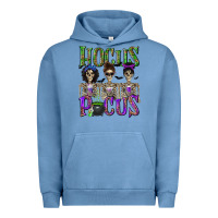 Pigment Pebble Blue Hocus Pocus with Skeletons Urban Hoodie - texasbilliewilder
