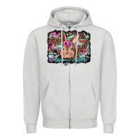 Dove Grey happy easter bunny western background Zipper Hoodie - Jasminsmagicworld