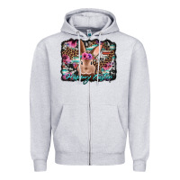Heather Grey happy easter bunny western background Zipper Hoodie - Jasminsmagicworld