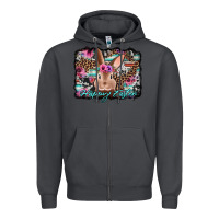 Smoke happy easter bunny western background Zipper Hoodie - Jasminsmagicworld