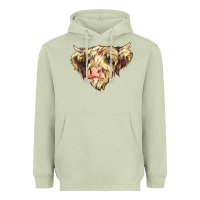 Matcha scottish cow Heavyweight Hoodie - NancyCooperArtShop