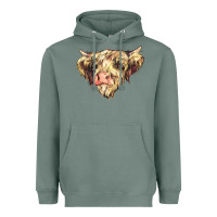 Sage scottish cow Heavyweight Hoodie - NancyCooperArtShop