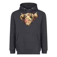 Smoke scottish cow Heavyweight Hoodie - NancyCooperArtShop