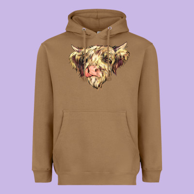 Scottish Cow Heavyweight Hoodie Designed By Nancycooperartshop