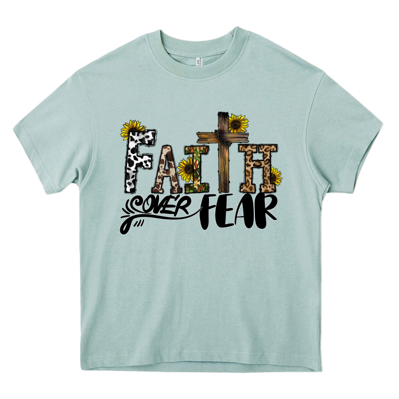 Faith Over Fear Heavy Core Tee by CowhideDigitalArt | Teevron