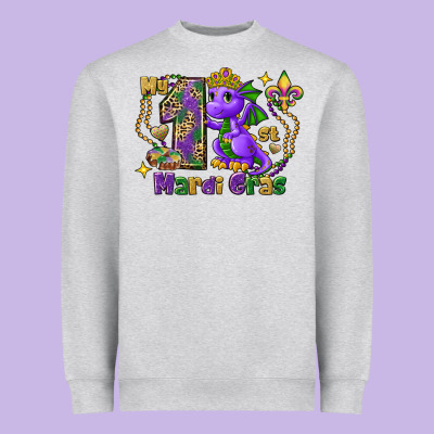 Dragon My First Mardi Gras Heavyweight Sweatshirt Designed By Fadigitalartstudio