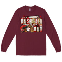 Burgundy it's a baseball kinda day Long Sleeve Tee - Jasminsmagicworld