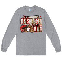 Heather Grey it's a baseball kinda day Long Sleeve Tee - Jasminsmagicworld