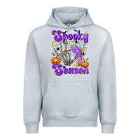 Heather Grey Spooky Season On Urban Hoodie - texasbilliewilder