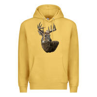 Antique Gold white tailed buck deer head Premium Hoodie - LillyAllenDesigns